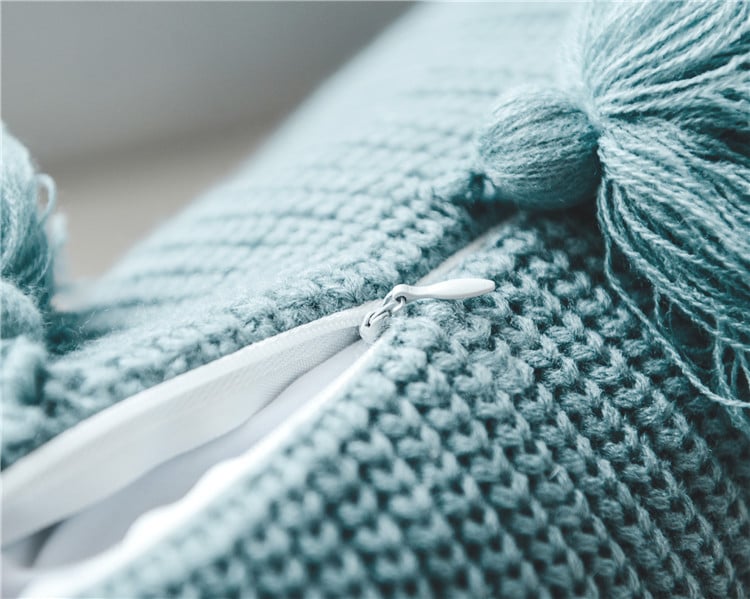 Solid Color Wool Ball Pillow