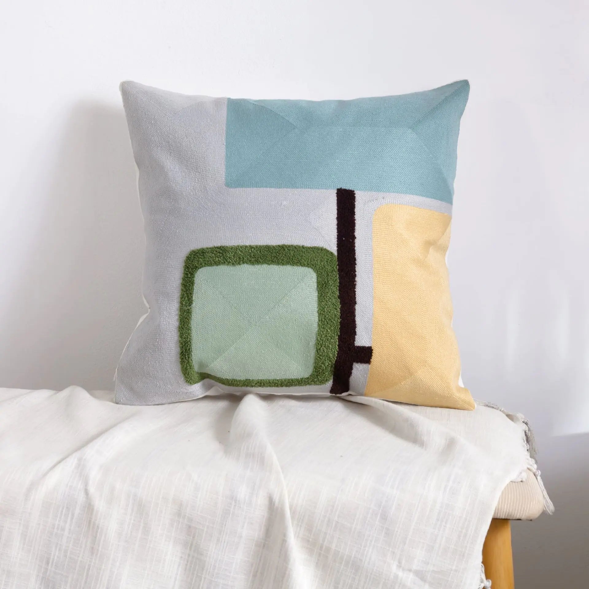 Moroccan Embroidered Throw Pillow for Home Decor