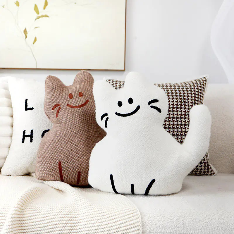 Cat Pillow Cover - Cute Nordic Style Cushion