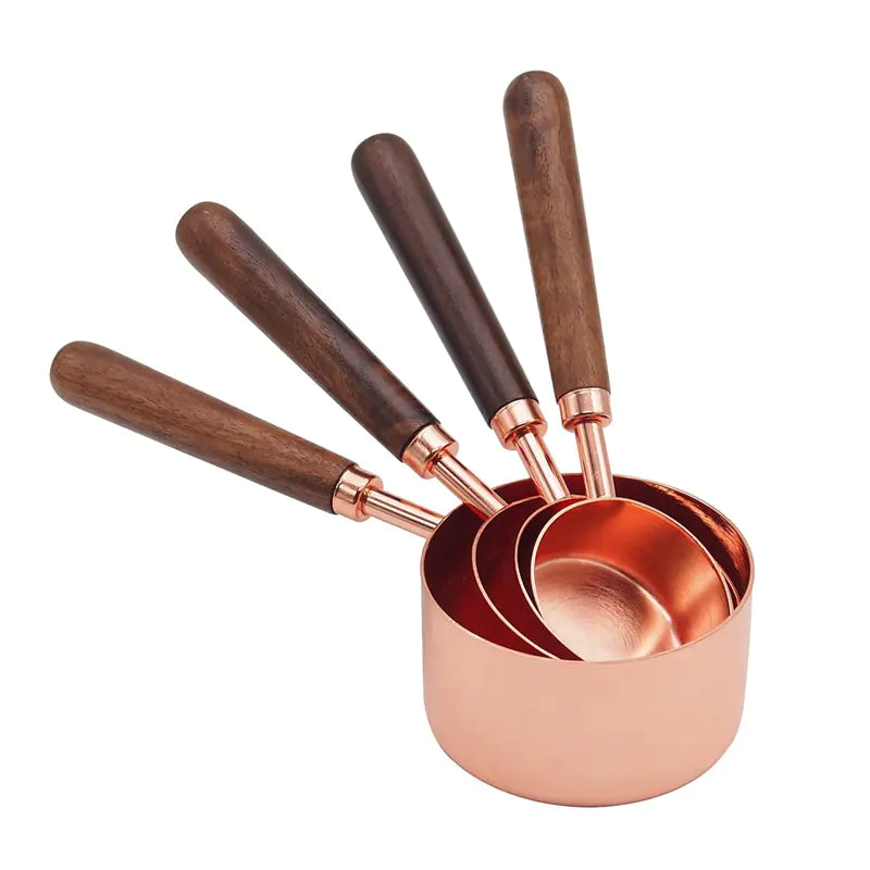 Measuring Cup Set with Rose Gold Stainless Steel Spoons