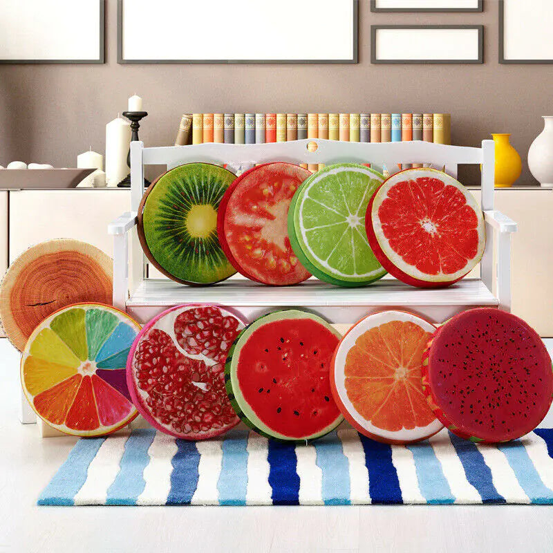 Printed Round Fruit Cushion