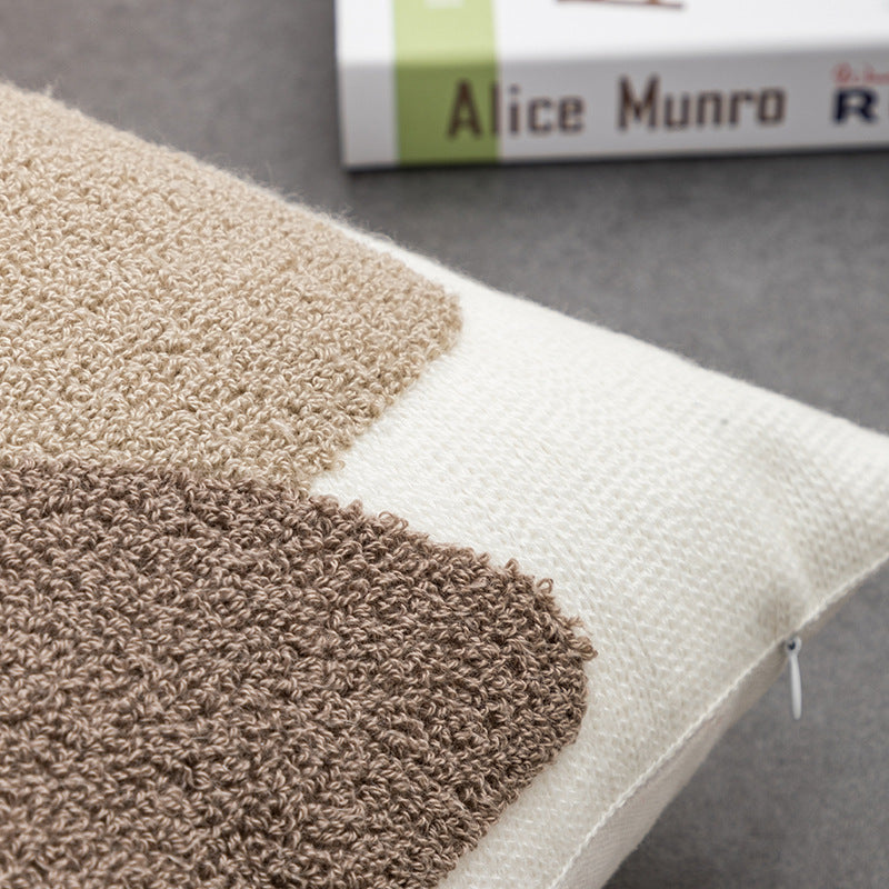 Embroidered Face and Abstract Pillowcase Cover