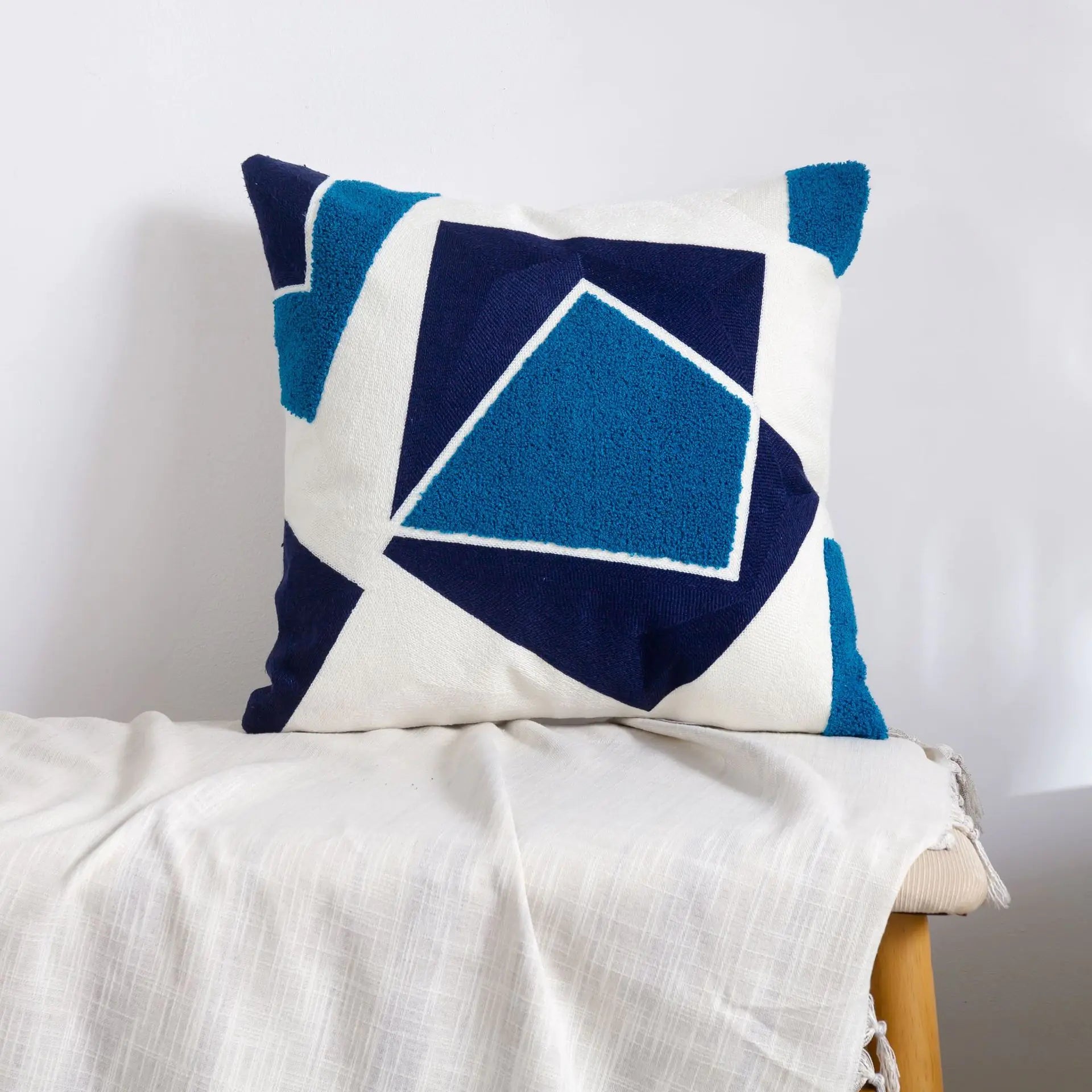 Moroccan Embroidered Throw Pillow for Home Decor