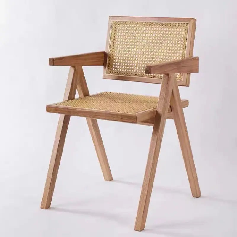 Solid Wood Rattan Chair