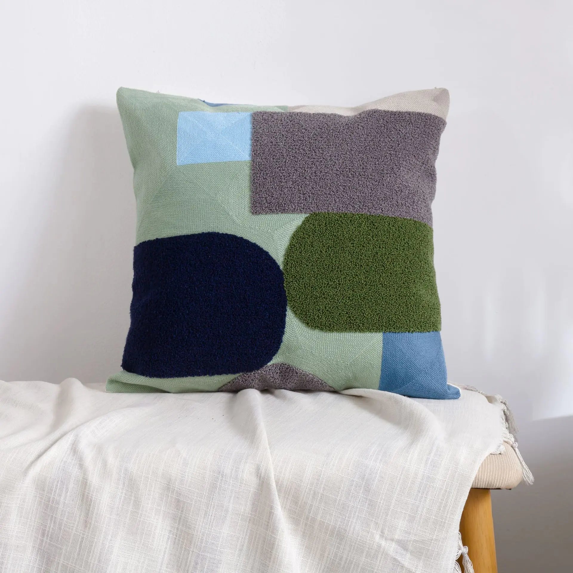 Moroccan Embroidered Throw Pillow for Home Decor