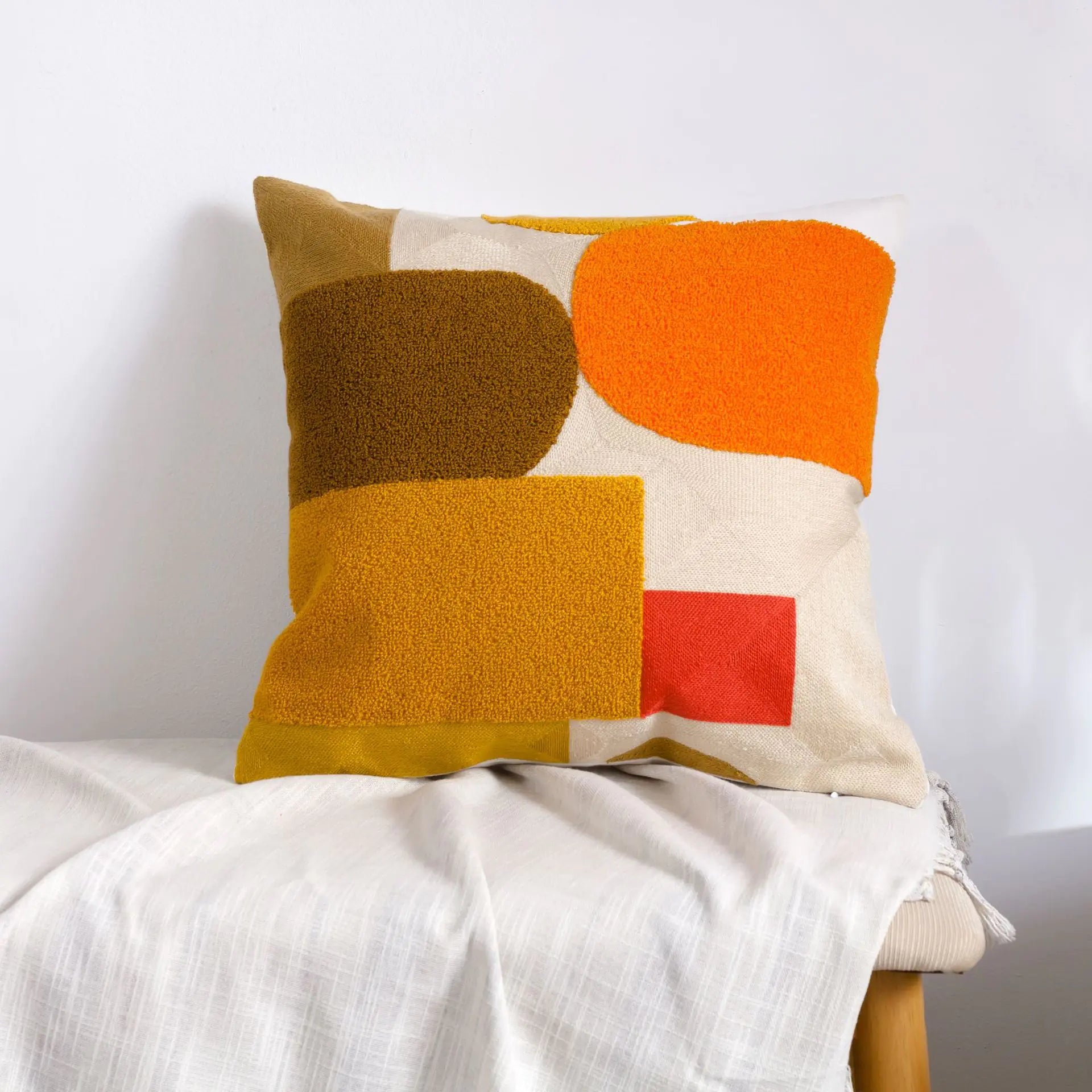 Moroccan Embroidered Throw Pillow for Home Decor