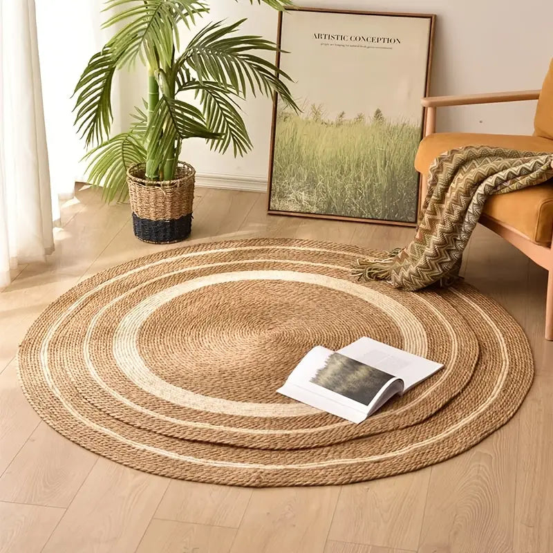 Circular Woven Carpet for Home and Bedroom