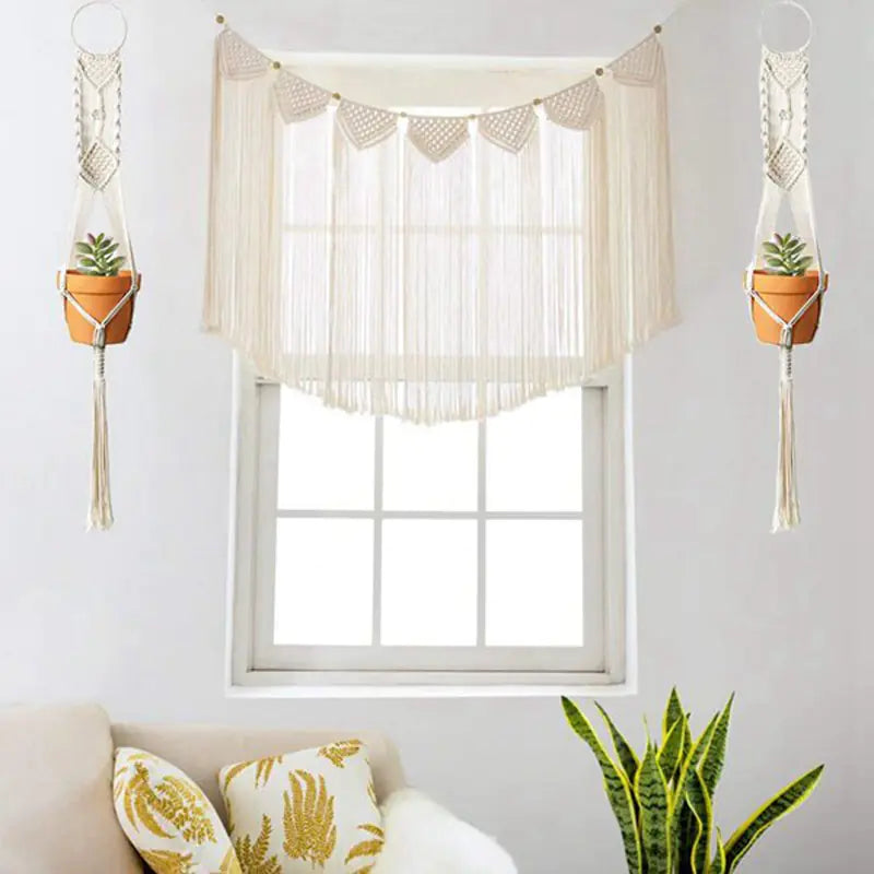 Handcrafted Cotton Rope Wall Hanging Plant Basket