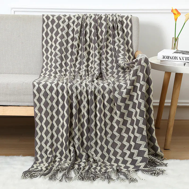 Nordic Style Knitted Sofa Blanket