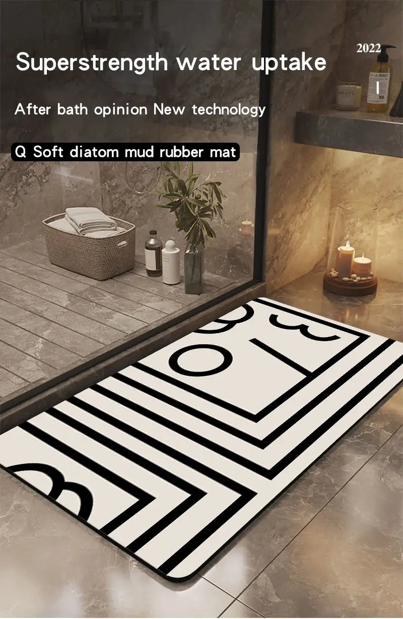 Modern Non-Slip Two-Toned Bathroom Rug (1pc)