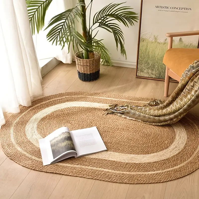 Circular Woven Carpet for Home and Bedroom