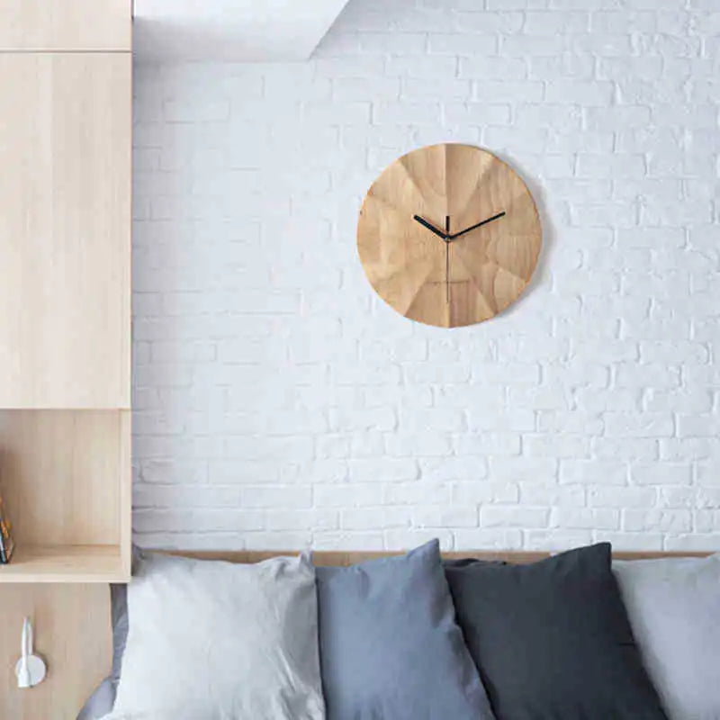 Minimalist Wooden Wall Clock for Bedroom Decor