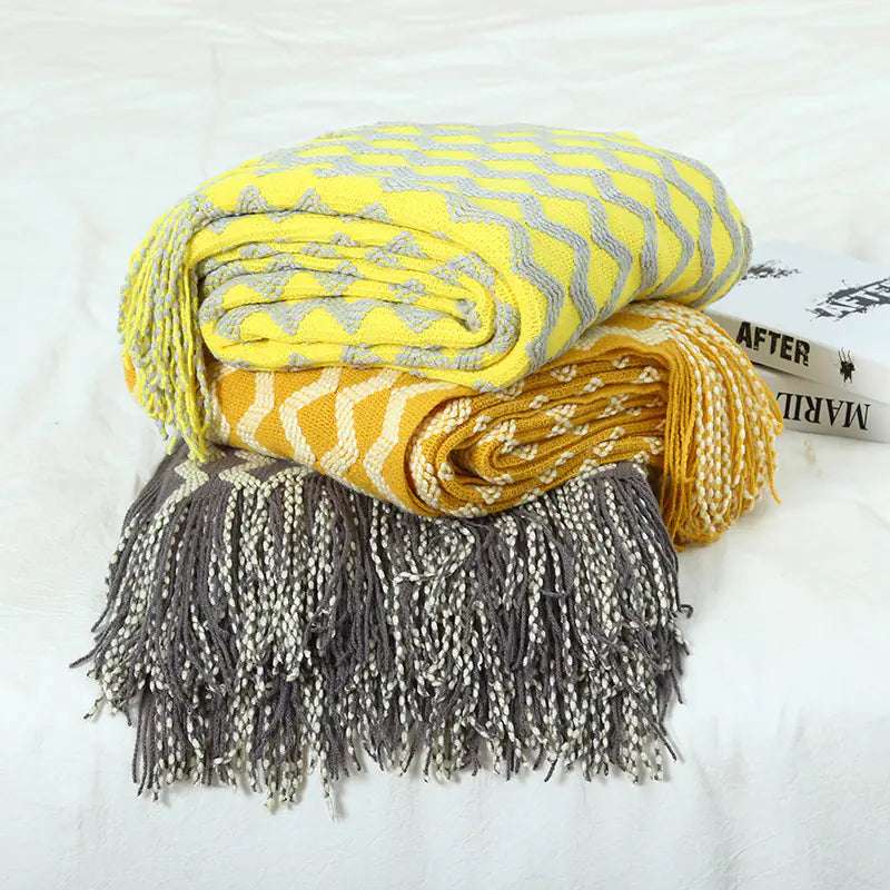 Nordic Style Knitted Sofa Blanket