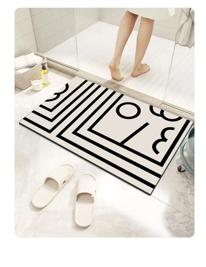 Modern Non-Slip Two-Toned Bathroom Rug (1pc)