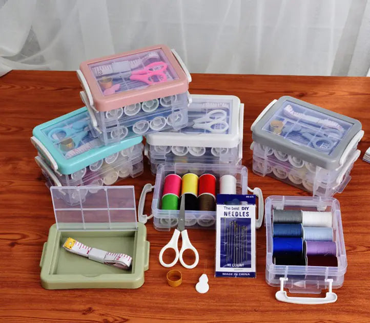 Double-Layer Sewing Kit Storage Box Set