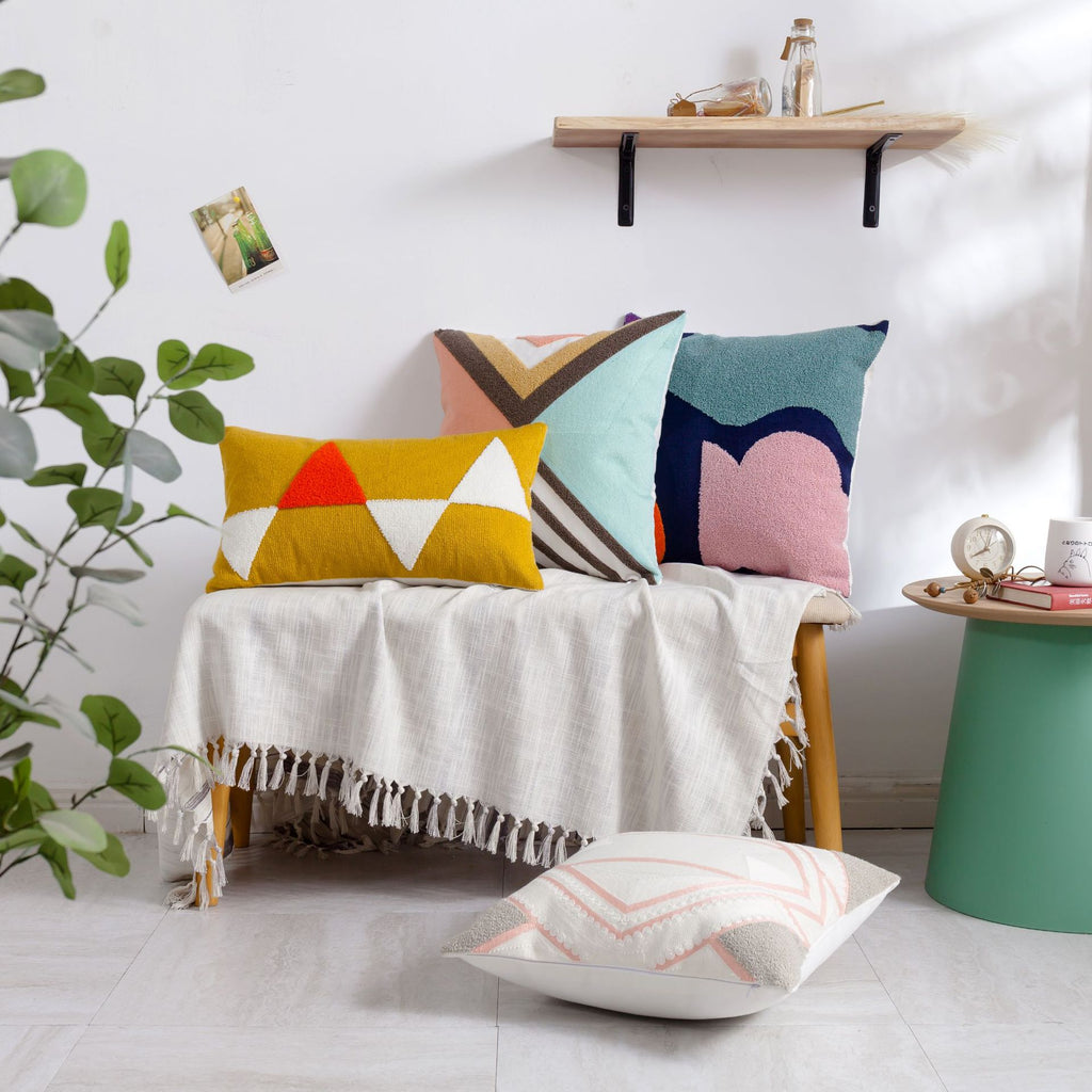 Moroccan Embroidered Throw Pillow for Home Decor