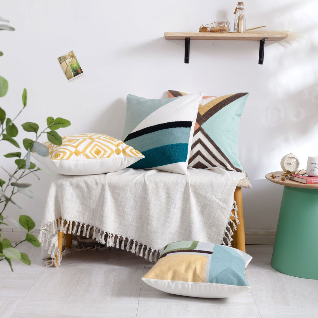 Moroccan Embroidered Throw Pillow for Home Decor