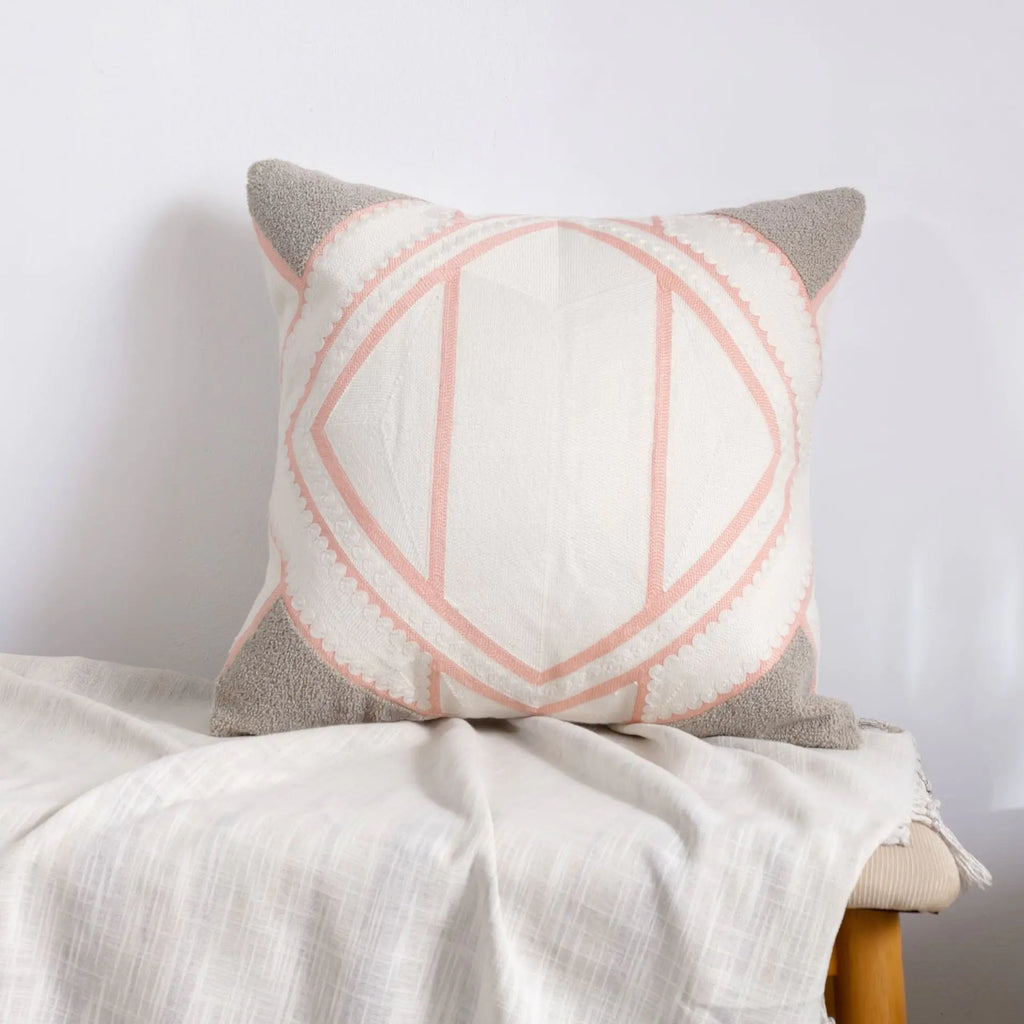 Moroccan Embroidered Throw Pillow for Home Decor