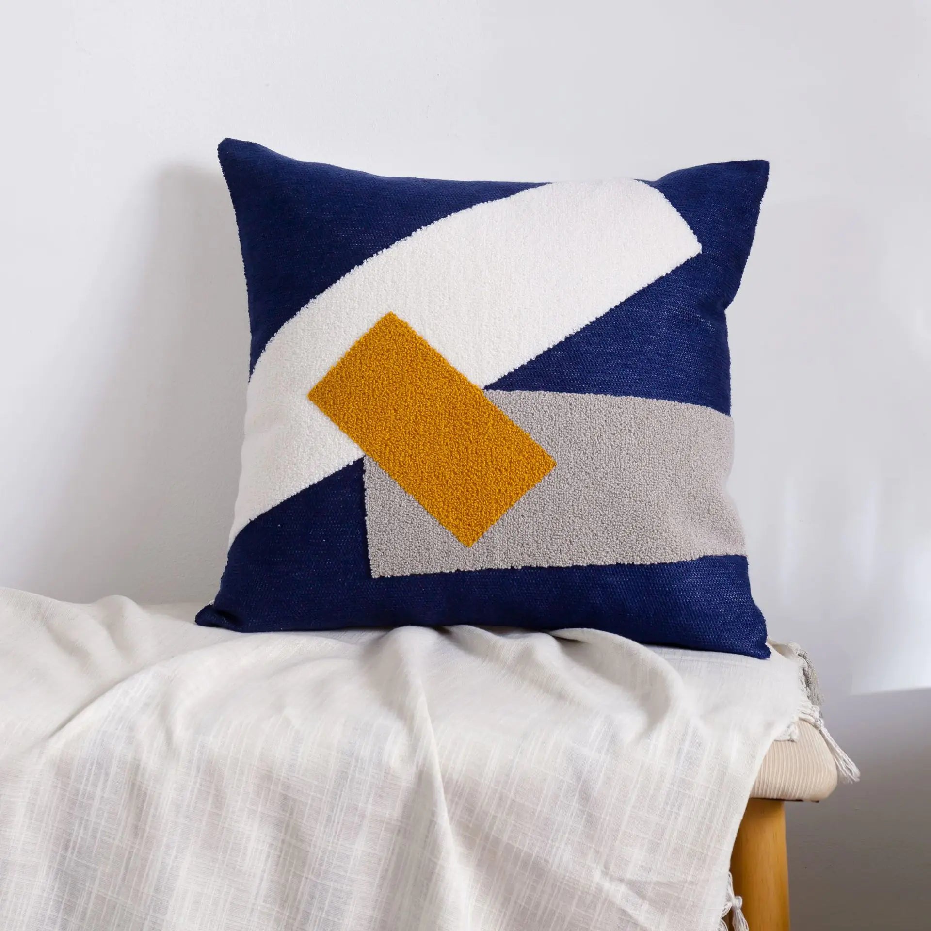 Moroccan Embroidered Throw Pillow for Home Decor