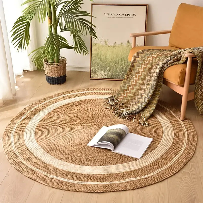 Circular Woven Carpet for Home and Bedroom