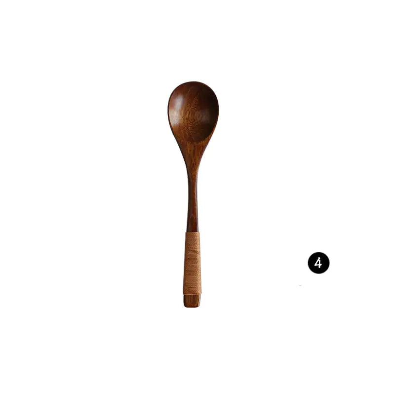 Japanese Wooden Spoon and Fork Set for Coffee Mixing