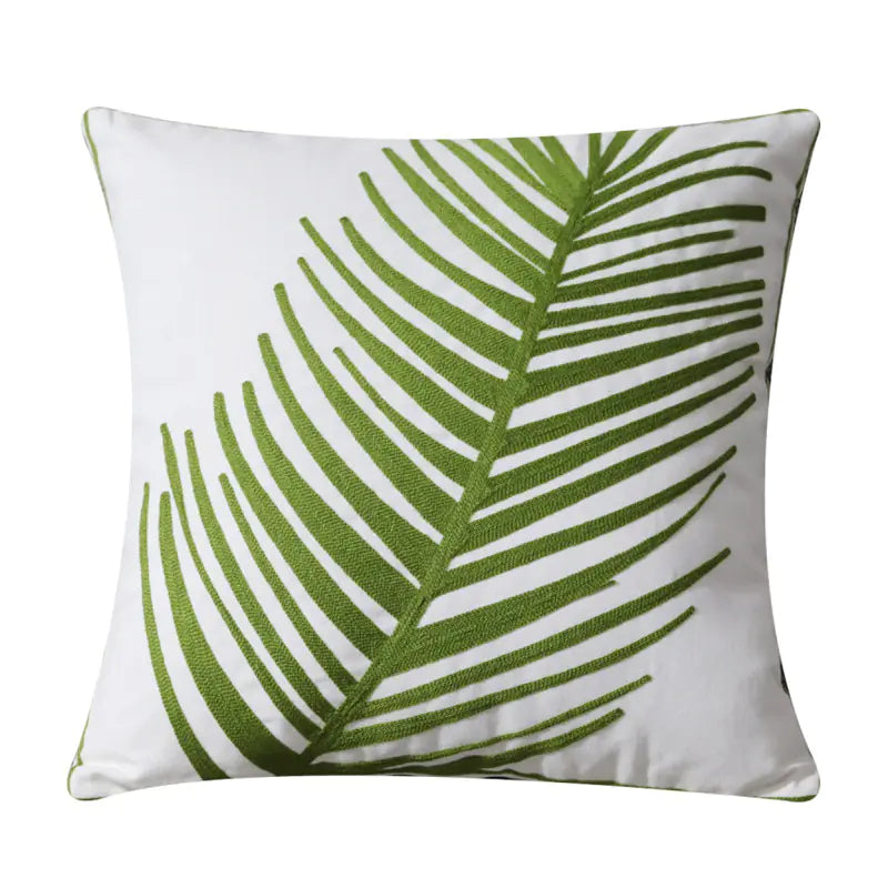 Embroidered Floral Cushion Cover for Home Decor