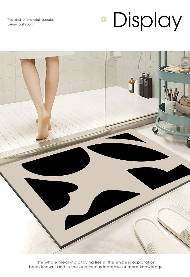 Modern Non-Slip Two-Toned Bathroom Rug (1pc)