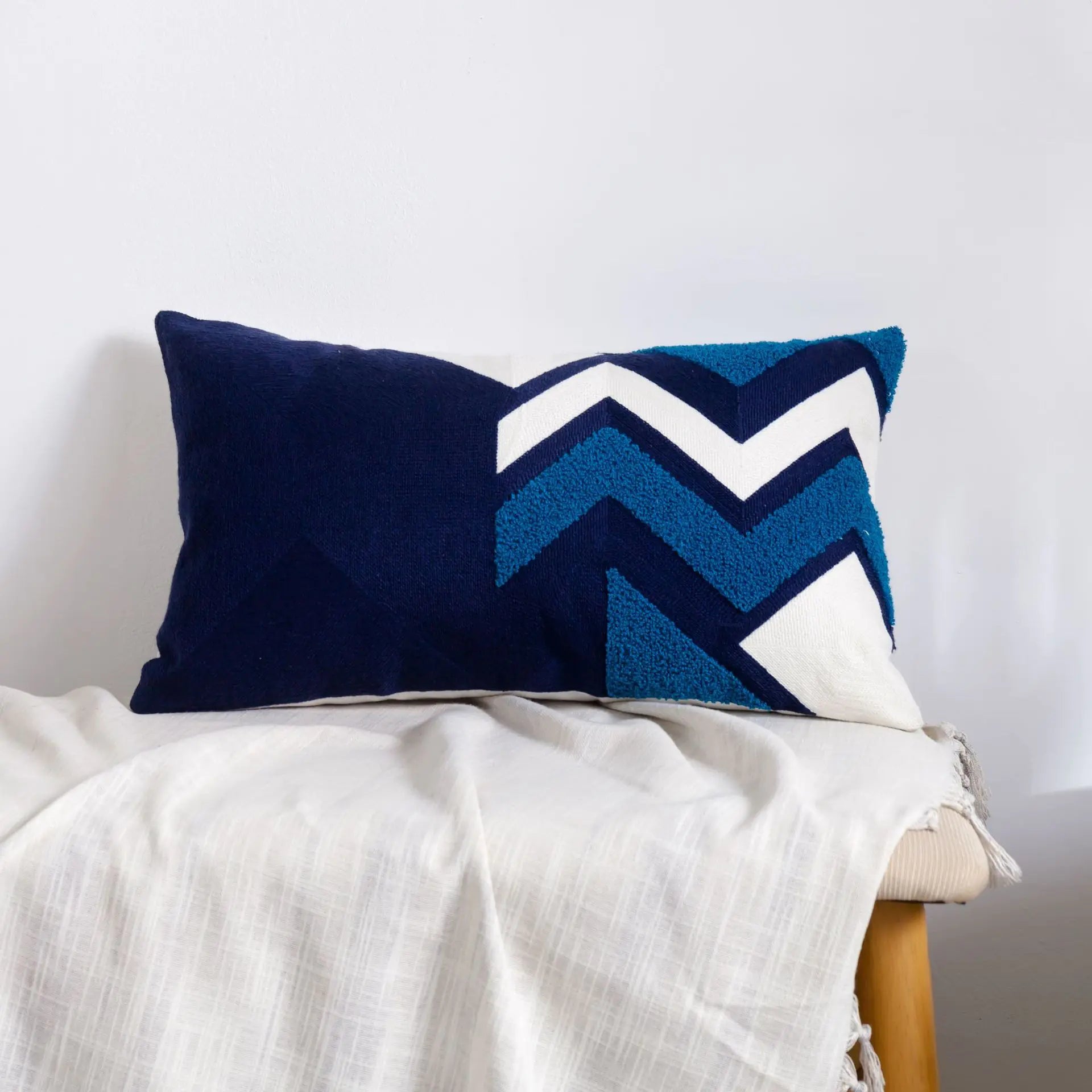 Moroccan Embroidered Throw Pillow for Home Decor