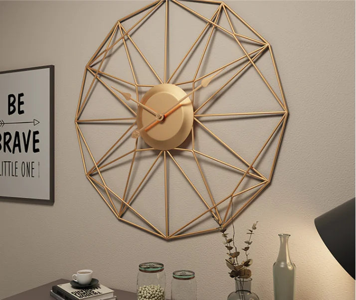 Metal Wall Clock for Living Room - Unique Design