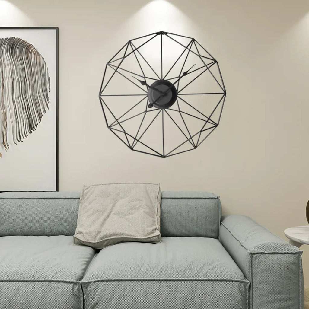 Metal Wall Clock for Living Room - Unique Design
