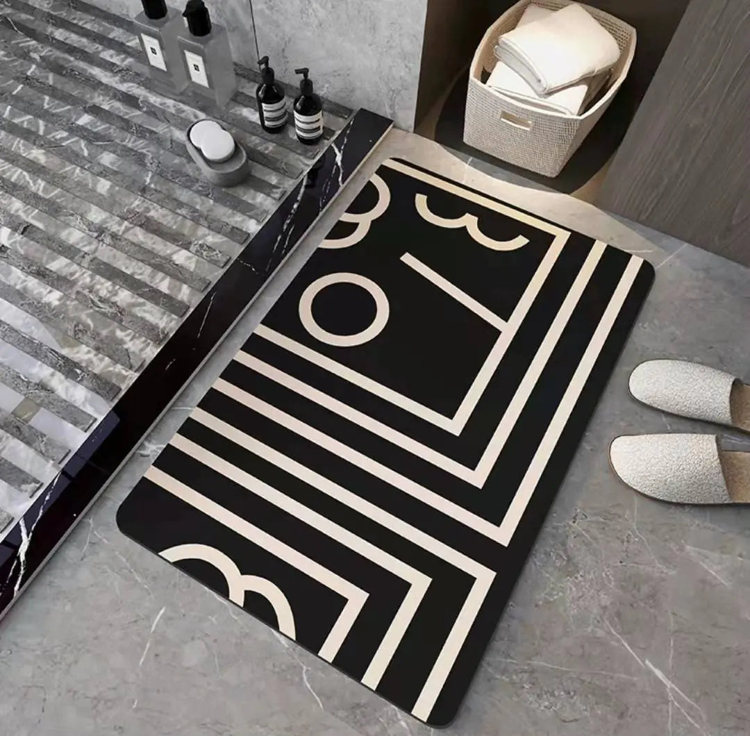 Modern Non-Slip Two-Toned Bathroom Rug (1pc)