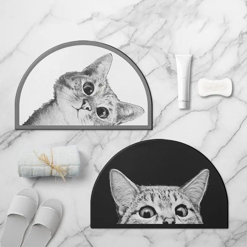 Cute Cat Non-slip Absorbent Bathroom Mat (1pc)