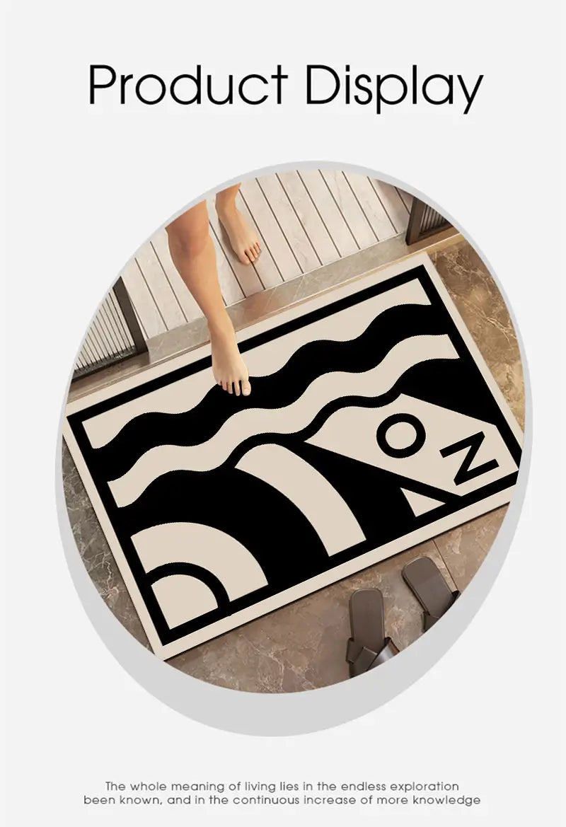 Modern Non-Slip Two-Toned Bathroom Rug (1pc)