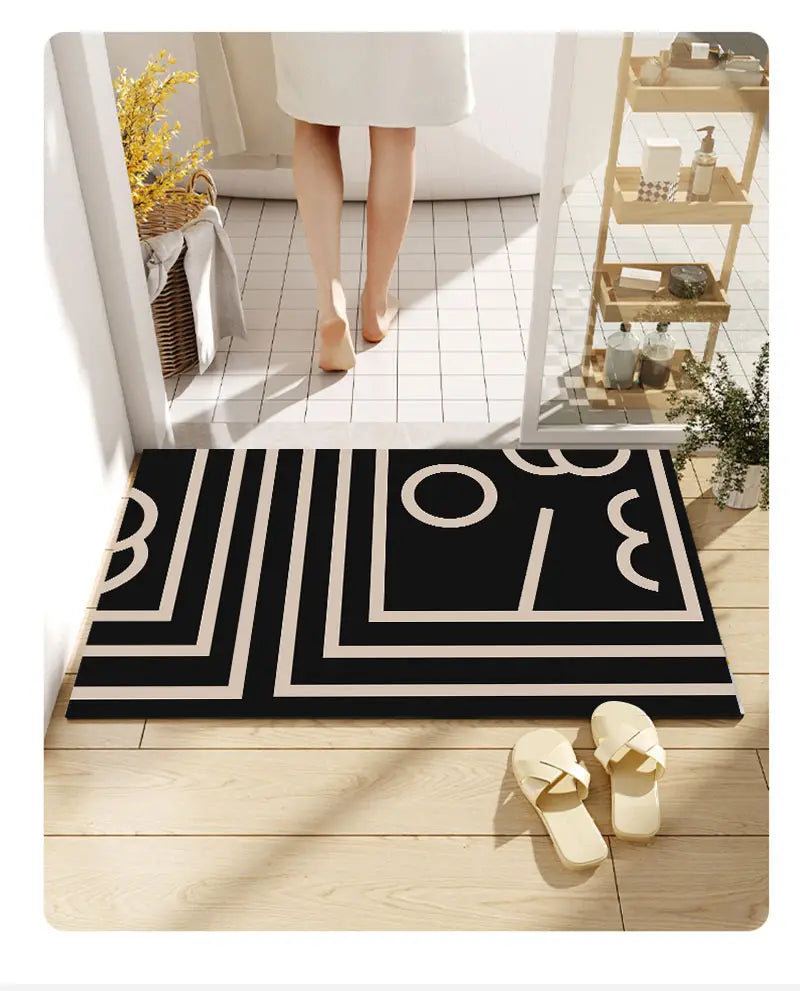 Modern Non-Slip Two-Toned Bathroom Rug (1pc)