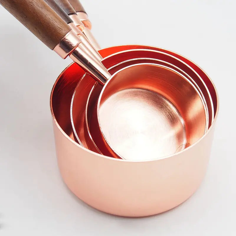 Measuring Cup Set with Rose Gold Stainless Steel Spoons