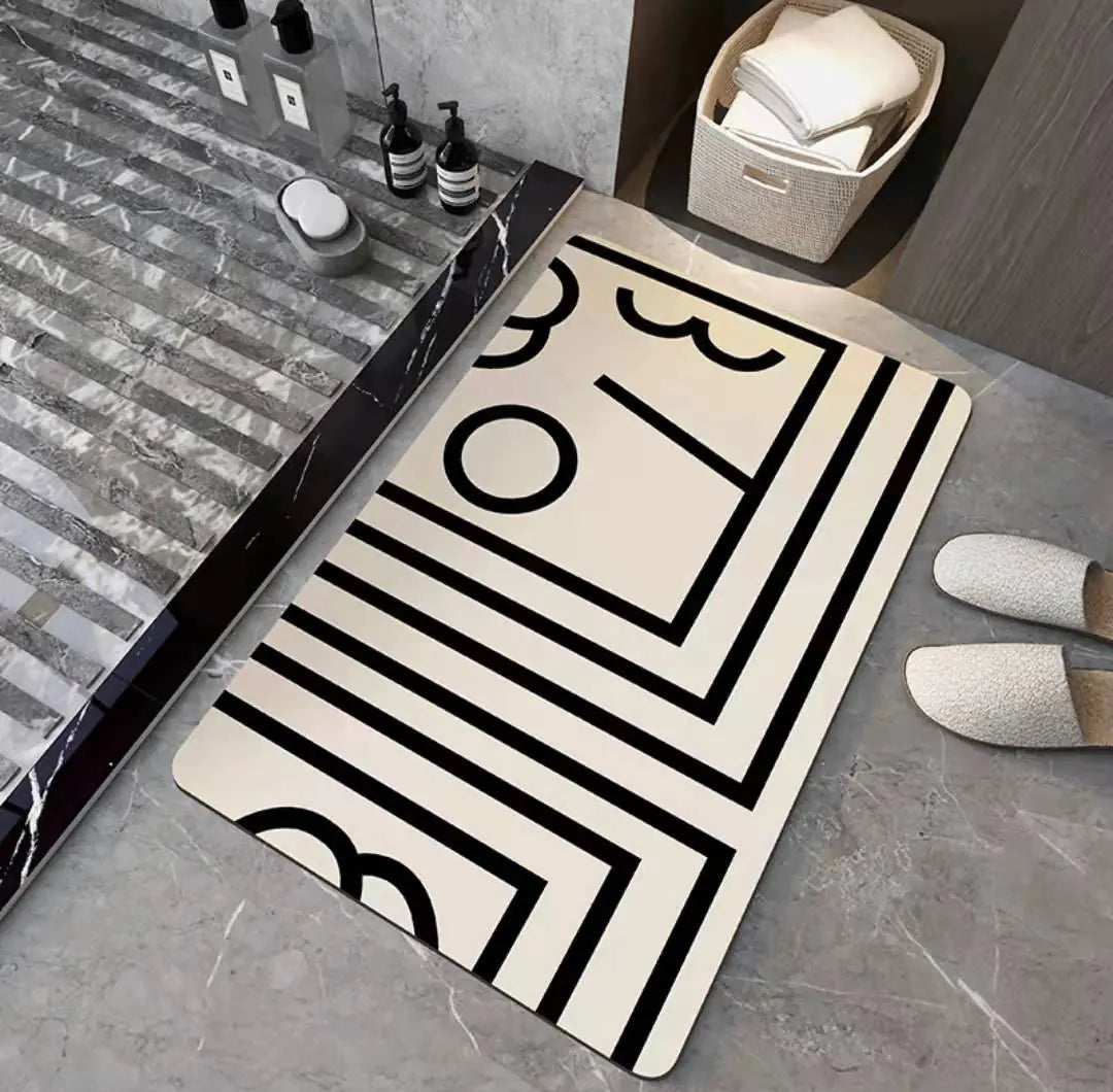 Modern Non-Slip Two-Toned Bathroom Rug (1pc)