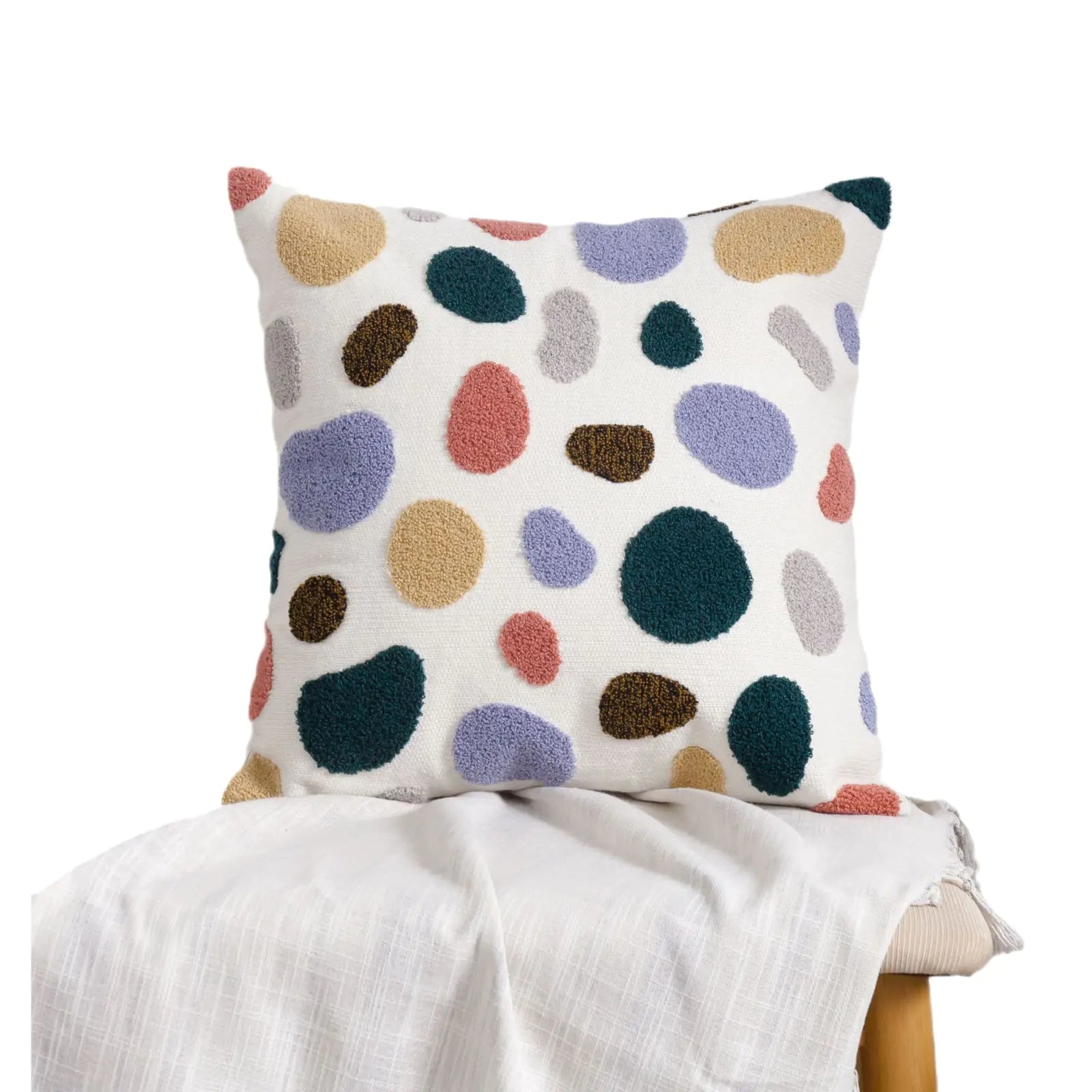 Moroccan Embroidered Throw Pillow for Home Decor