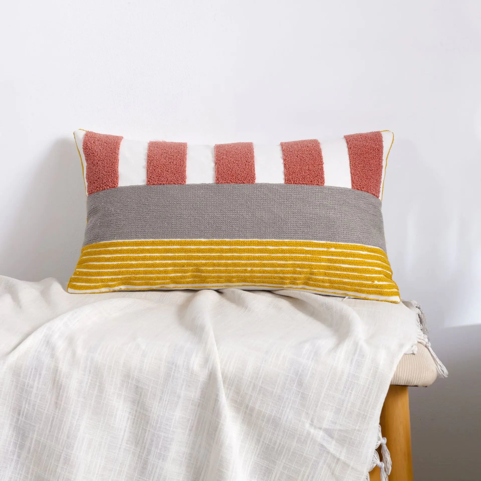 Moroccan Embroidered Throw Pillow for Home Decor