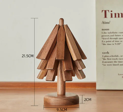 Walnut Wood Coaster Tree - Solid Wood Heat Insulation