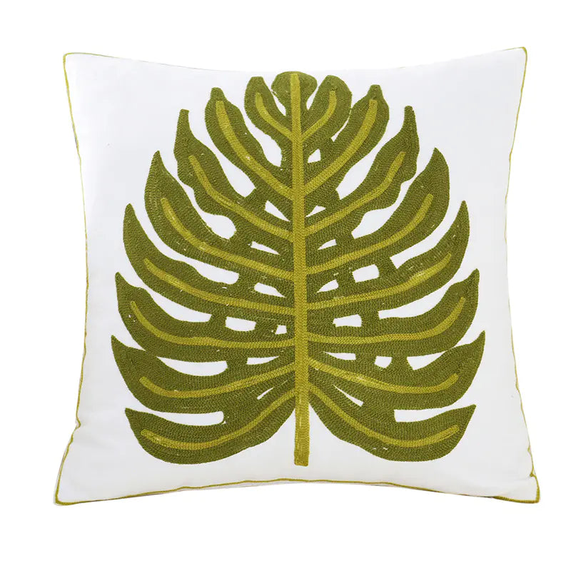 Embroidered Floral Cushion Cover for Home Decor