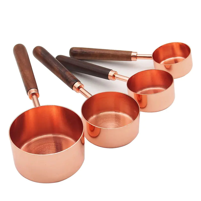 Measuring Cup Set with Rose Gold Stainless Steel Spoons