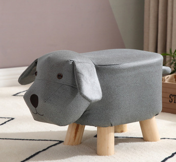 Wooden Animal Puppy Stool for Living Room