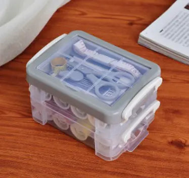 Double-Layer Sewing Kit Storage Box Set