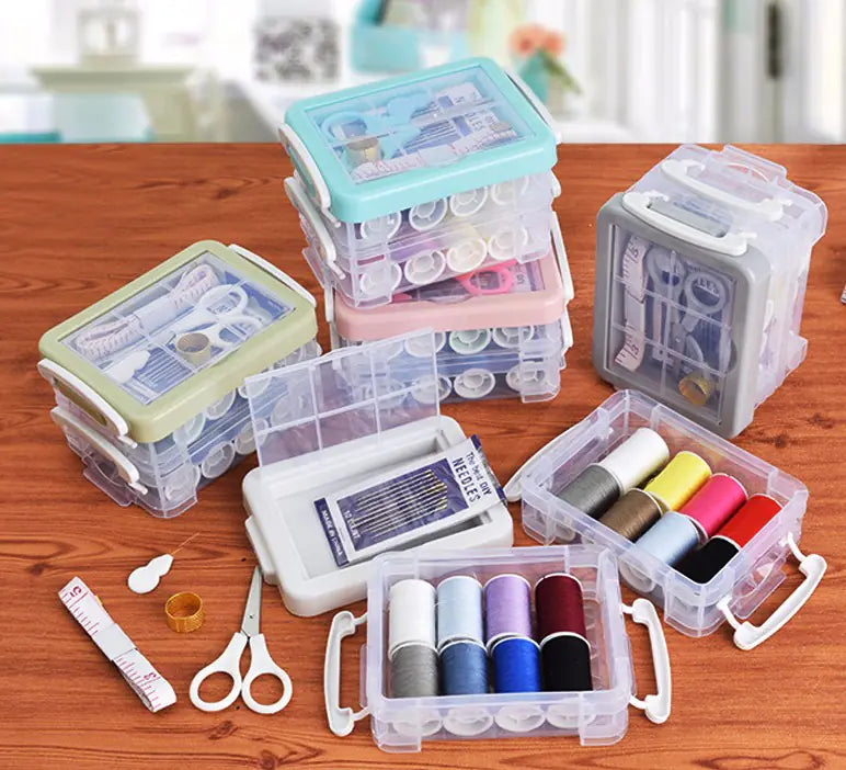 Double-Layer Sewing Kit Storage Box Set