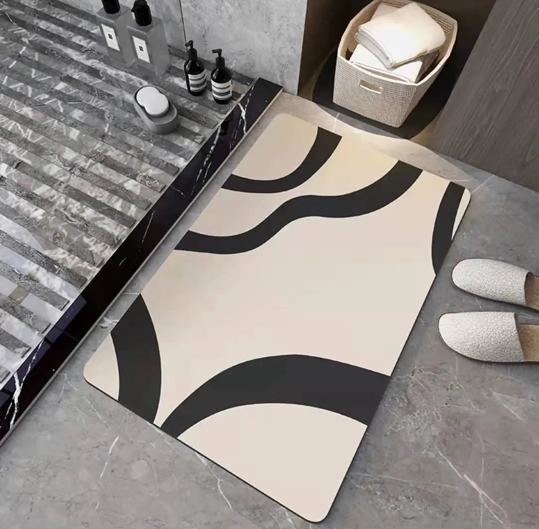 Modern Non-Slip Two-Toned Bathroom Rug (1pc)