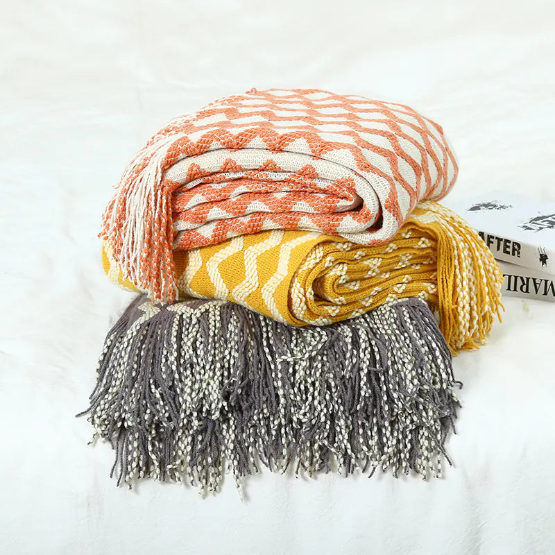 Nordic Style Knitted Sofa Blanket