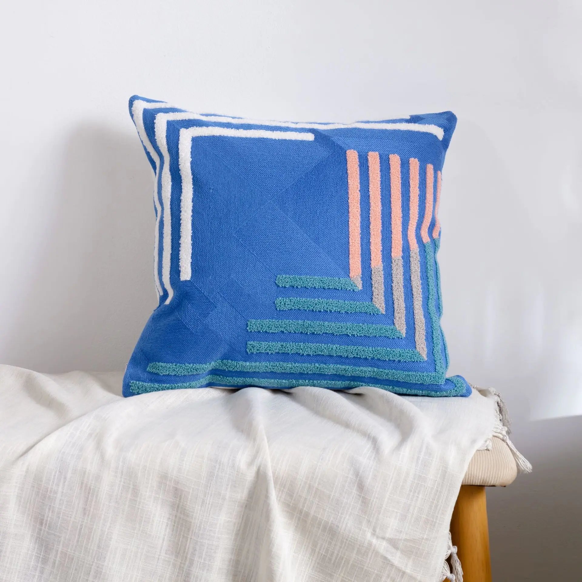 Moroccan Embroidered Throw Pillow for Home Decor