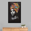 Colorful African Woman Canvas Art with Headscarf