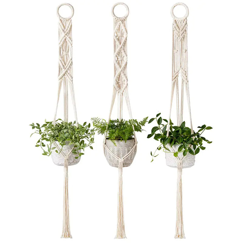 Handcrafted Cotton Rope Wall Hanging Plant Basket