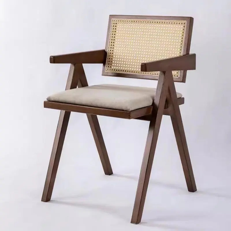 Solid Wood Rattan Chair